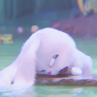 🐰 a678035a 토끼, 귀여운, 동물, 폭신한, 하얀, 슬픈 telegram sticker