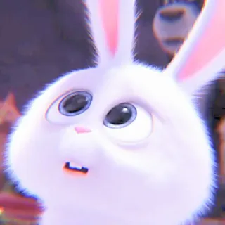 🐰 f5f6ed71 Snowball The Secret Life of Pets 토끼, 흰색, 귀여운, 동물, 애완 동물 telegram sticker