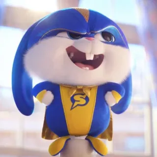 🐰 0bfd4518 Snowball The Secret Life of Pets coelho, coelho, super-herói, animal de estimação, animal, desenho animado telegram sticker