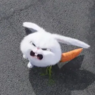 🐰 26dd13fa Snowball The Secret Life of Pets coelho, cenoura, animal, animal de estimação, desenho animado, fofo telegram sticker