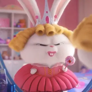 🐰 51a47bd0 coelho, princesa, coroa, pirulito, desenho animado, fofo telegram sticker