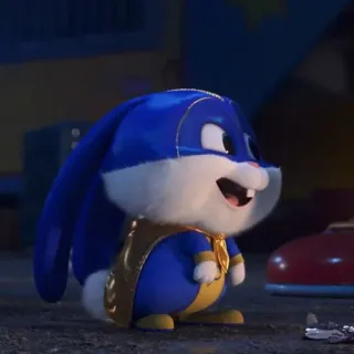 🐰 c8e4a4ce Snowball The Secret Life of Pets coelho, coelhinho, super-herói, desenho animado, animal, animal de estimação telegram sticker