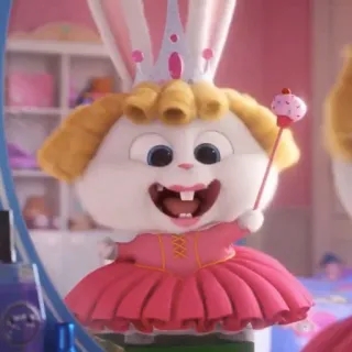 🐰 cf03ecae Snowball The Secret Life of Pets coelho, coelhinho, coroa, vestido, fofo, desenho animado telegram sticker