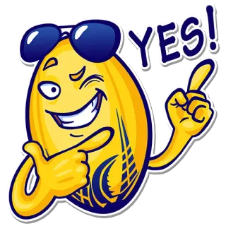 👌 e7b6dd12 YES! 이모티콘, 네, 승인, 윙크, 만화, 재미, 긍정적 telegram sticker