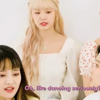 🐚 e9802f12 Oh, like dancing seriously? ダンス, 表情, 人物, 女性 telegram sticker