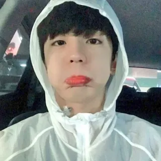 😀 02a97598 셀카, 인물 사진, 젊은 남자, 후드티, 뿌잉뿌잉, 캐주얼 telegram sticker