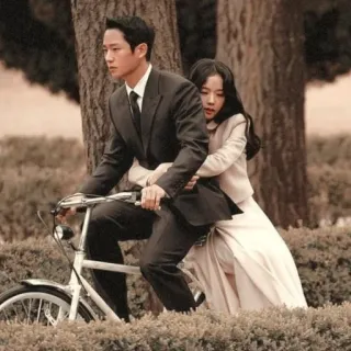 😀 550cd322 커플, 자전거, 로맨스, 라이딩, 사랑, 남자, 여자 telegram sticker