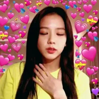 😀 d9772a5e Jisoo K팝, 가수, 하트, 애정, 사랑, 블랙핑크, 연예인, 아이돌 telegram sticker