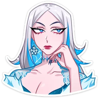 🙄 022aa269 ghiaccio, fiocco di neve, regina, elegante, fantasia telegram sticker