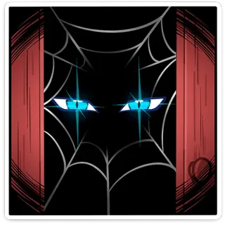 👹 07f573bc occhi, ragnatela, luminoso, inquietante, oscurità telegram sticker