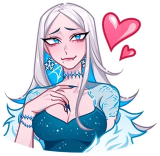 🥰 73fb63b0 Anime, Donna, Goth, Cuori, Capelli bianchi, Vampiro telegram sticker