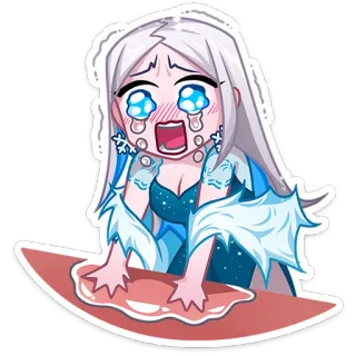 😭 87279a3e Anime, Pianto, Triste, Ragazza, Cartoni animati telegram sticker