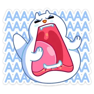 😨 1895a8dd AAAAAAA cartoon, cat, scream, angry, animal, cute telegram sticker