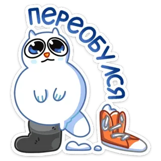 👢 9b4541fe переобулся cat, shoes, boots, sticker, animal telegram sticker