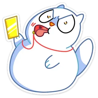 ❌ bae0dcab cartoon, cat, referee, whistle, yellow card, sports telegram sticker