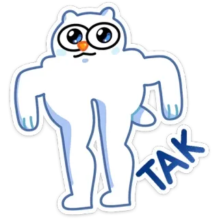 🤨 bf9bad52 TAK cartoon, cute, polar bear, sticker telegram sticker