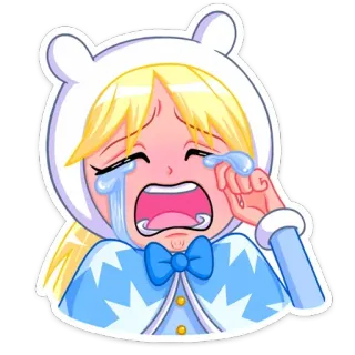 😭 4fb88f92 verdrietig, huilend, vrouwelijk, cartoon, emotioneel, anime, meisje, tranen telegram sticker