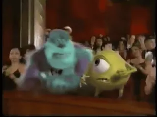 👏 56f47177 Sully and Mike Monsters, Inc. animasi, monster, karakter, disney, pixar, kerumunan whatsapp sticker