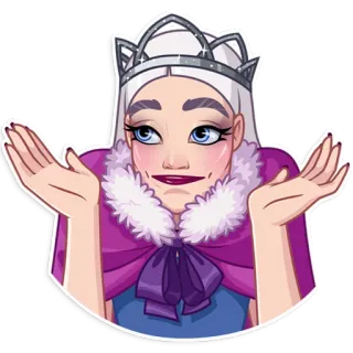 🤷‍♀️ 314840ce queen, crown, doubt, expression, cartoon, character telegram sticker