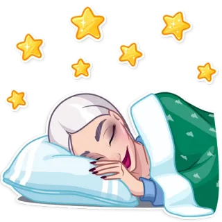😴 569972f0 sleeping, dreaming, stars, pillow, relaxation, night, rest telegram sticker