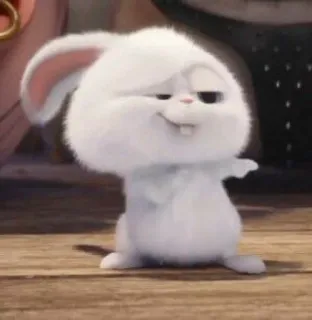 🌟 903cef35 Snowball The Secret Life of Pets królik, zajączek, słodki, zwierzę, biały, puszysty, kreskówka whatsapp sticker