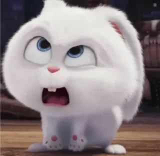🌟 dd76f1de Snowball The Secret Life of Pets królik, słodki, biały, zwierzę, kreskówka whatsapp sticker