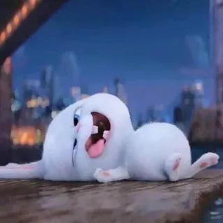 🤪 f3e0039b Snowball The Secret Life of Pets kreskówka, królik, zwierzę, słodkie, śmieszne, postać whatsapp sticker