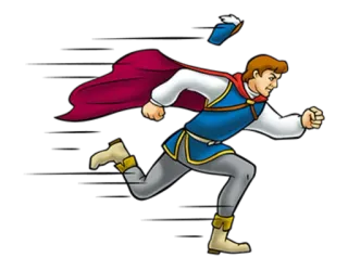 🏃 58fa9198 Prince Charming running, prince, cartoon, hero, fairy tale whatsapp sticker