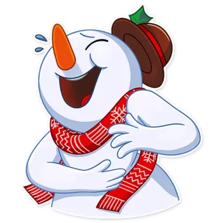 😂 08b73cb1 雪人, 冬天, 圣诞节, 节日, 围巾, 卡通, 可爱 telegram sticker