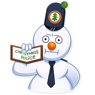 👮 2479e55d Christmas Police 雪人, 警察, 圣诞节, 假期, 搞笑 telegram sticker