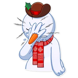 🤦‍♂️ 544a807c 雪人, 圣诞节, 冬天, 节日, 胡萝卜鼻子, 围巾, 帽子 telegram sticker