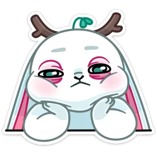 😒 c18f1a2e cartoon, cute, sad, sleepy, animal, sticker whatsapp sticker