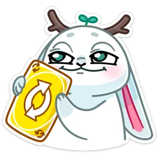 🔄 c338f87f cartoon, animal, bunny, card, game, uno whatsapp sticker