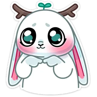 🥺 c4b6bcc4 sticker, cartoon, cute, animal, kawaii, deer, rabbit whatsapp sticker