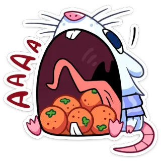 🍊 09eb6389 AAAA крыса, крик, апельсины, мультфильм, животное, милый telegram sticker