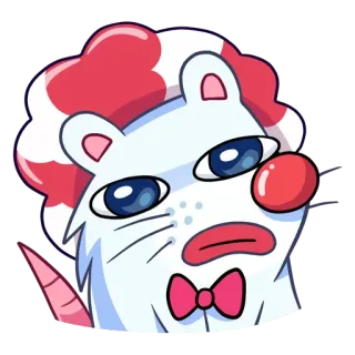🤡 c87e9011 Клоун, Мышь, Мультфильм, Животное, Милый, Наклейка telegram sticker
