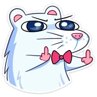 🖕 efe5135b хорёк, мультик, средний палец, оскорбительный telegram sticker