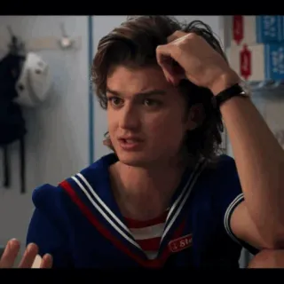 ♠️ 3d38b2e1 Steve Harrington Stranger Things стив харрингтон, очень странные дела, сериал, 80-е, персонаж, netflix whatsapp sticker