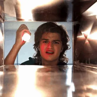 ♠️ 57aa99ee Steve Harrington Stranger Things очень странные дела, стив харрингтон, джо кири, хоррор, нетфликс, персонаж whatsapp sticker