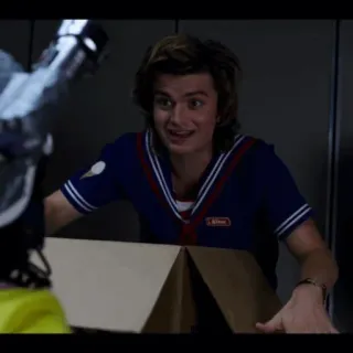 ♠️ fd60ebcd Steve Harrington Stranger Things Стив Харрингтон, Очень странные дела, персонаж, телевидение, коробка, мороженое whatsapp sticker