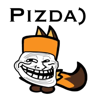 😎 0088c726 trollface, meme, fox, cartoon, sticker, internet meme telegram sticker