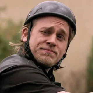 😚 321bc163 Jax Teller Sons of Anarchy motocykl, motocyklista, kask, gang, serial TV, Charlie Hunnam telegram sticker