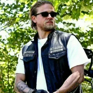 😎 ba07cc37 Jax Teller Sons of Anarchy klub motocyklowy, biker, skórzana kamizelka, naszywka, Charlie Hunnam telegram sticker