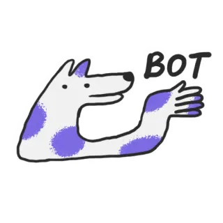 💁‍♀️ 3fbd25ad BOT anjing, lengan humanoid, bot, hewan, makhluk whatsapp sticker