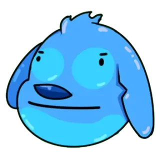 😛 9071651a kreskówka, niebieski, blob, słodki, postać, naklejka telegram sticker