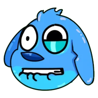 ☹️ ecf8ecc7 Kreskówka, Naklejka, Niebieski, Postać, Słodki telegram sticker