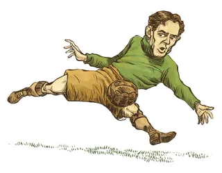 😈 184418d0 Fußballspieler, Fußball, Sport, Vintage, Illustration, Tor, Ball telegram sticker