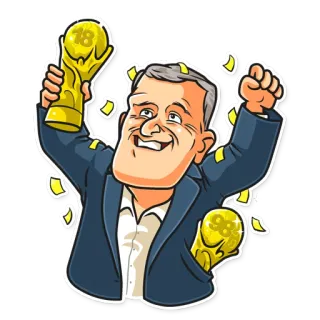 😁 99a0fc47 mężczyzna, świętowanie, trofeum, zwycięzca, sukces, radosny telegram sticker