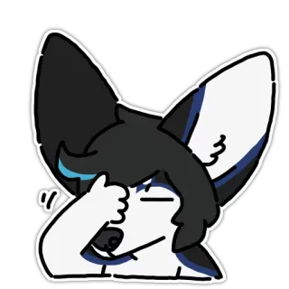 😕 c7479401 兽人, 狼, 捂脸, 尴尬, 表情包 telegram sticker
