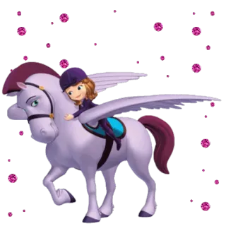 🦄 3a55166f Sofia the First hoạt hình, công chúa, ngựa, pegasus, phép thuật, đôi cánh, disney telegram sticker